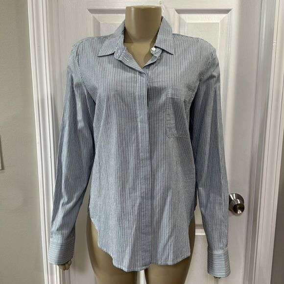VINCE. STRIPE COTTON SHIRT - Picture 1 of 9